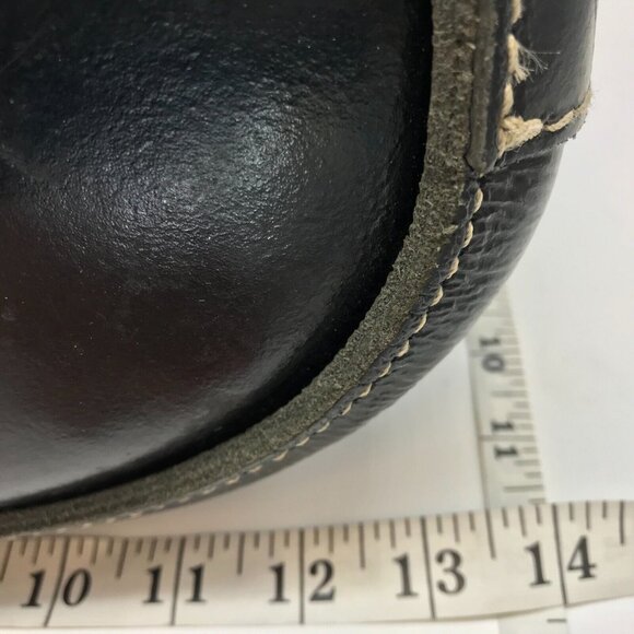 AliFieri Designer Black Leather Shoulder Bag 2 Strap Handles Handmade 11X13 - Picture 12 of 13